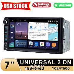 Autoradio Android universel à écran tactile de 7 pouces Double Din Android 12 avec GPS Android Auto