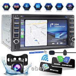 Autoradio Bluetooth Carplay GPS Radio 6.2 Double Din Lecteur CD DVD avec Caméra