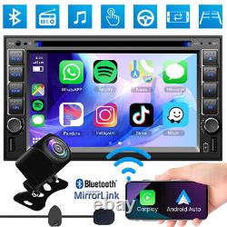 Autoradio Bluetooth Carplay GPS Radio 6.2 Double Din Lecteur CD DVD avec caméra