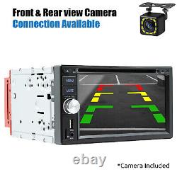 Autoradio Bluetooth de voiture CarPlay Double 2Din 7'' Lecteur DVD avec caméra de recul