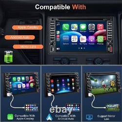 Autoradio Bluetooth de voiture avec CarPlay Double 2Din 7'' lecteur DVD et caméra de recul