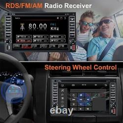 Autoradio Bluetooth de voiture avec CarPlay Double 2Din 7'' lecteur DVD et caméra de recul
