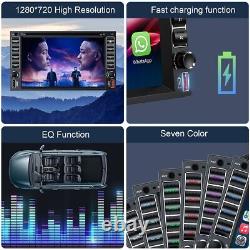 Autoradio Bluetooth de voiture avec CarPlay Double 2Din 7'' lecteur DVD et caméra de recul