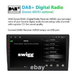 Autoradio CAM+Double Din 10.1 pouces Android 13 avec GPS Navi, CarPlay, DSP, WiFi