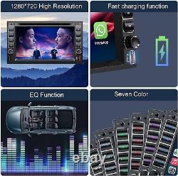Autoradio DVD CD 2 Din 7 pouces HD avec Bluetooth, CarPlay, GPS et caméra intégrés