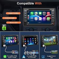 Autoradio DVD CD 2 Din 7 pouces HD avec Bluetooth, CarPlay, GPS et caméra intégrés
