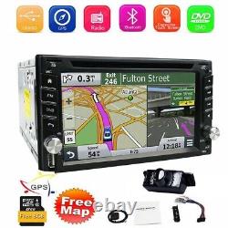 Autoradio Double 2Din 6.2 pouces avec lecteur DVD, GPS, Bluetooth et caméra de recul