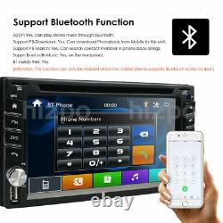 Autoradio Double 2Din 6.2 pouces avec lecteur DVD, GPS, Bluetooth et caméra de recul