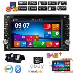 Autoradio Double 2Din 6.2 pouces avec lecteur DVD, GPS, Bluetooth et caméra de recul