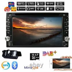 Autoradio Double 2Din 6.2 pouces avec lecteur DVD, GPS, Bluetooth et caméra de recul