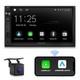 Autoradio Double Din Sans Fil Carplay Android Auto &Eacute;cran Qled 7 Bluetooth Cam&eacute;ra