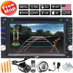 Autoradio Double Din 6.2 pouces Bluetooth DVD CD Récepteur GPS de navigation de voiture