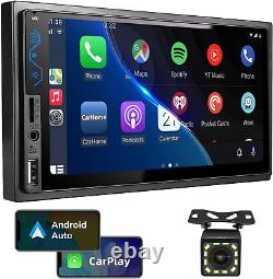 Autoradio Double Din Compatible avec Apple Carplay et Android Auto 7 Pouces HD