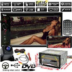 Autoradio Double Din DVD CD MP3 Lecteur HD Bluetooth TV Radio AUX + Caméra