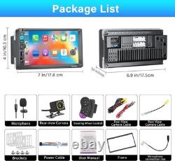 Autoradio Double Din Écran Tactile Bluetooth FM USB Auxiliaire Caméra de Recul