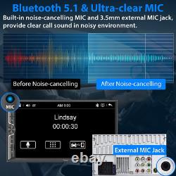 Autoradio Double Din avec Bluetooth 5.1, Mirror M005