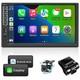 Autoradio Double Din Avec Caméra De Tableau De Bord & Caméra, Apple Carplay & Android Auto, 7 Pouces
