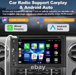 Autoradio Double Din avec Carplay & Android Auto, Radio CD DVD 7 pouces avec caméra GPS