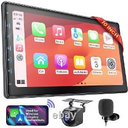 Autoradio Double Din avec Écran Tactile IPS de 10 Pouces Compatible avec CarPlay sans Fil