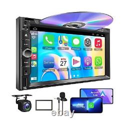 Autoradio Double Din avec lecteur CD/DVD - CarPlay et Android Auto, audio de voiture w
