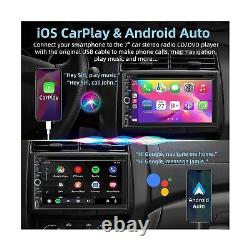 Autoradio Double Din avec lecteur CD/DVD - CarPlay et Android Auto, audio de voiture w
