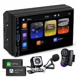 Autoradio Double Din de 7 pouces avec Apple Carplay et Android Auto, écran tactile