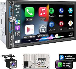 Autoradio Double Din sans fil Apple Car Play avec Radio Bluetooth 5.3 Récepteur audio
