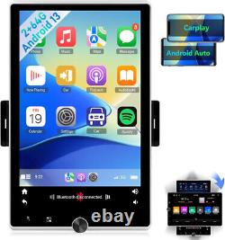 Autoradio GPS 2DIN Rotatif Double 10.4 Android 13 Écran Tactile 2+64GB