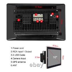 Autoradio GPS WIFI BT Double 2DIN avec écran tactile rotatif Android 13 de 10,1 pouces