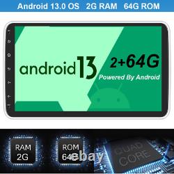 Autoradio GPS WiFi DVR 2Din 10,1 pouces Android 13 Unité principale Audio 64 Go