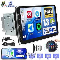 Autoradio GPS WiFi FM Double Din Rotatif 10.1 Android 13 Apple Carplay