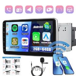 Autoradio GPS Wifi à écran tactile rotatif 10,1'' Android 13 Double 2DIN
