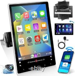 Autoradio GPS double DIN 2DIN rotatif 10,4 pouces Android 13 avec écran tactile et caméra