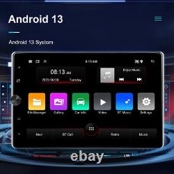 Autoradio GPS double DIN 2DIN rotatif 10,4 pouces Android 13 avec écran tactile et caméra
