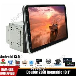 Autoradio Rotatif 10.1 Android 13 Double 2DIN Écran Tactile GPS Carplay