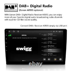 Autoradio de voiture 10.1 pouces Double 2DIN avec CAM+DVR+OBD Android 10 8-Core GPS Head Unit CarPlay