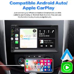 Autoradio de voiture Bluetooth Radio CarPlay Double 2Din 7'' Lecteur DVD avec caméra de recul
