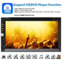 Autoradio de voiture Bluetooth Radio CarPlay Double 2Din 7'' Lecteur DVD avec caméra de recul