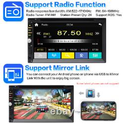 Autoradio de voiture Bluetooth Radio CarPlay Double 2Din 7'' Lecteur DVD avec caméra de recul