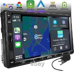 Autoradio de voiture Double Din avec CarPlay et Android Auto, écran tactile QLED de 7 pouces