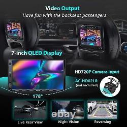 Autoradio de voiture Double Din avec CarPlay et Android Auto, écran tactile QLED de 7 pouces