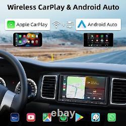 Autoradio de voiture Double Din sans fil avec Apple Carplay Android Auto, écran tactile Android 7 pouces
