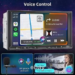 Autoradio de voiture Double Din sans fil avec Apple Carplay Android Auto, écran tactile Android 7 pouces