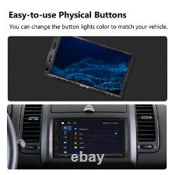 Autoradio de voiture à écran tactile CAM+7 QLED Double DIN avec Android Auto et Apple CarPlay