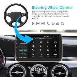 Autoradio de voiture simple 1 DIN rotatif 10.1'' Android 10 écran tactile GPS Wifi