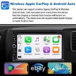 Autoradio double DIN 7 pouces Apple Carplay lecteur CD DVD Radio USB Bluetooth Caméra