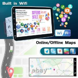 Autoradio double DIN Android 13 tactile rotatif 10,1 pouces avec GPS NAVI, caméra et radio FM