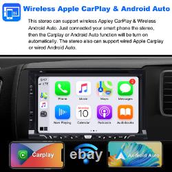 Autoradio double DIN Android/Apple CarPlay avec écran tactile, lecteur DVD et CD