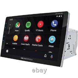 Autoradio double DIN Soundstream avec écran tactile de 10,6 pouces et fonctionnalités multimédias.