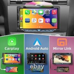 Autoradio double DIN avec Apple Carplay, Android Auto, lecteur DVD CD, Bluetooth et caméra